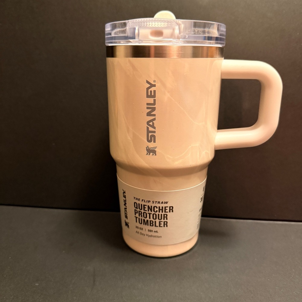 Stanley Quencher ProTour Tumbler Unisex 20oz NEW NO BOX Cream Marble Flip Straw